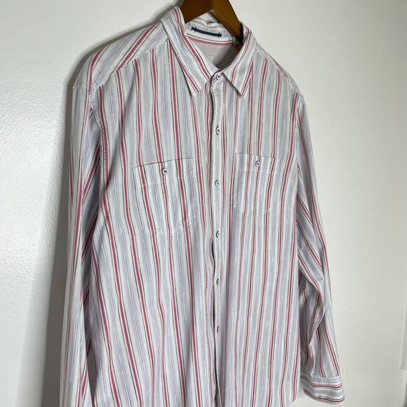 Tommy Bahama Island Multicolor Striped Long Sleeve Button Up Size Large Men’s - Picture 3 of 11